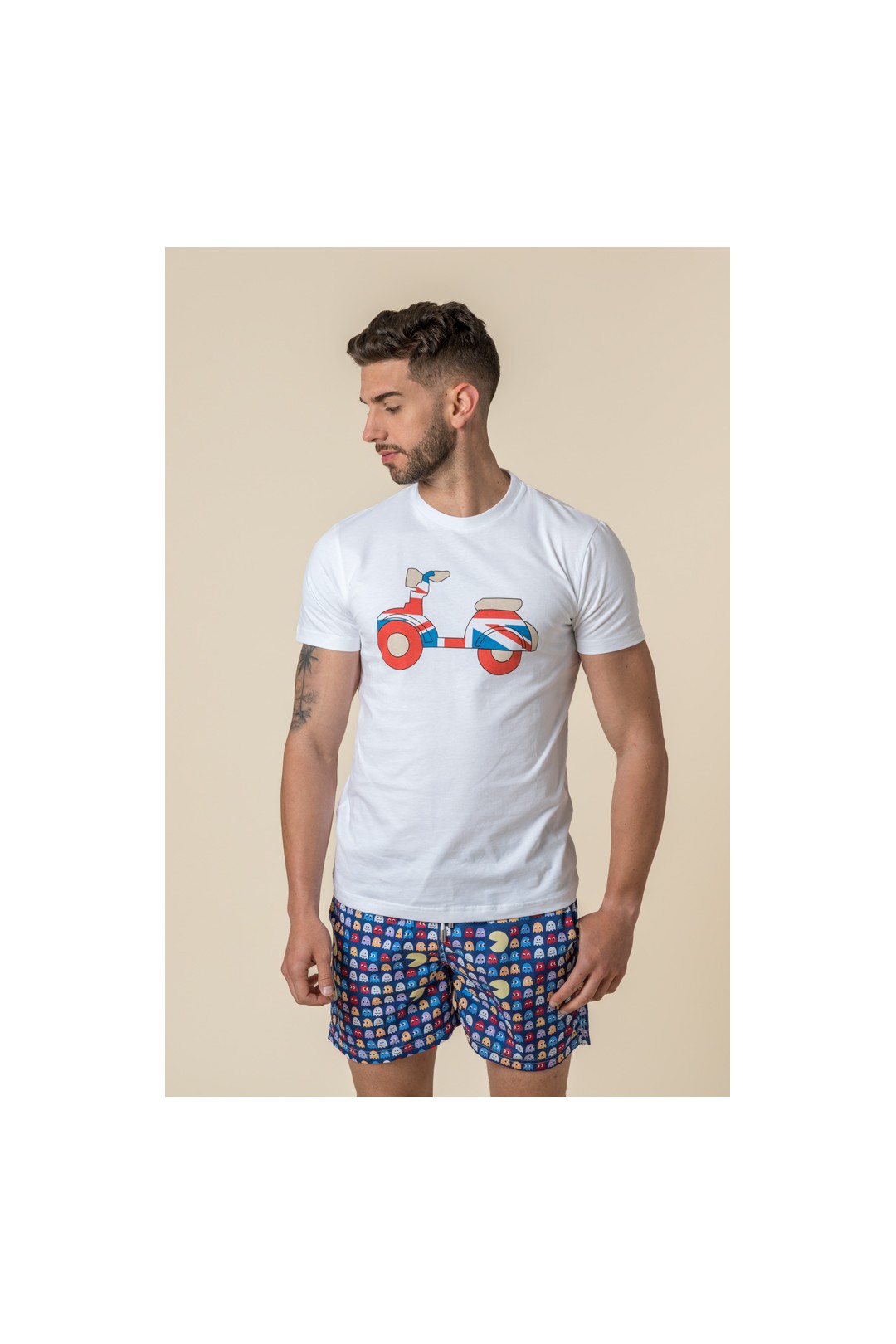 CAMISETA VESPA BRITISH BLANCA