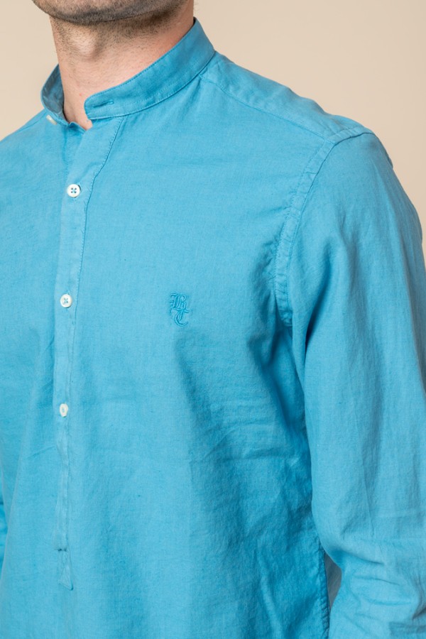 CAMISA POLERA MAHO AZUL TURQUESA 2