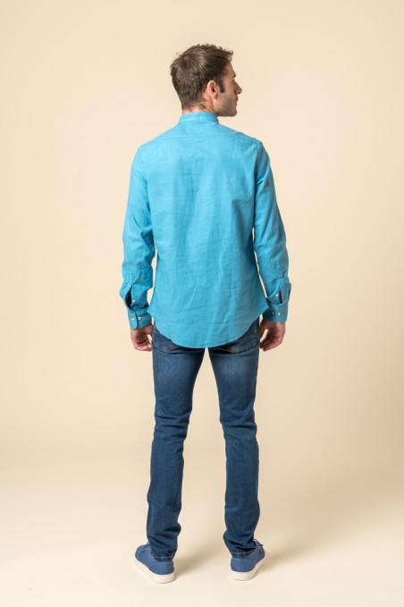 CAMISA POLERA MAHO AZUL TURQUESA