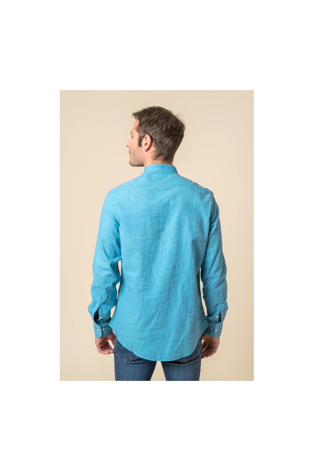 CAMISA POLERA MAHO AZUL TURQUESA