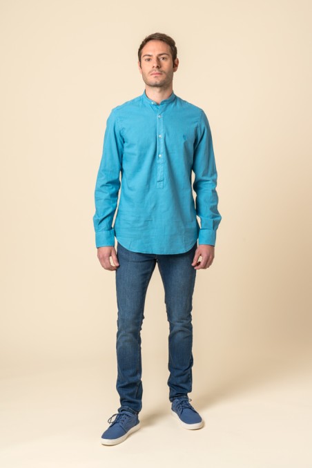 CAMISA POLERA MAHO AZUL TURQUESA