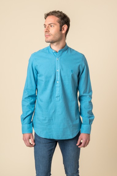 CAMISA POLERA MAHO AZUL TURQUESA