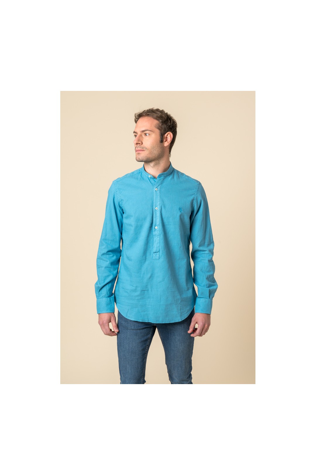 CAMISA POLERA MAHO AZUL TURQUESA