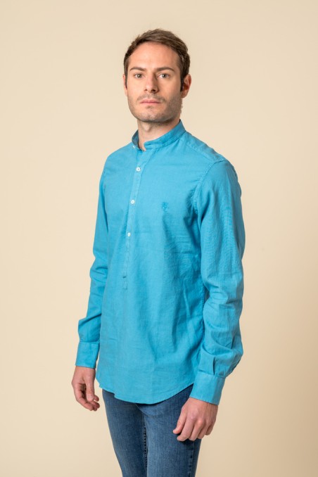 CAMISA POLERA MAHO AZUL TURQUESA