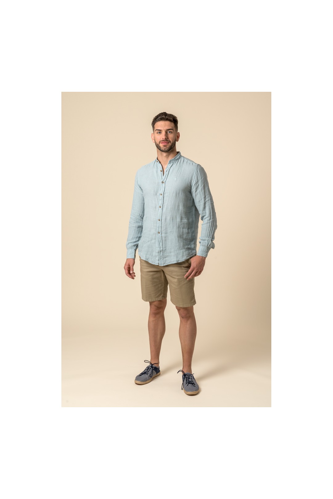 CAMISA MAHO LINO CELESTE NEUTRO
