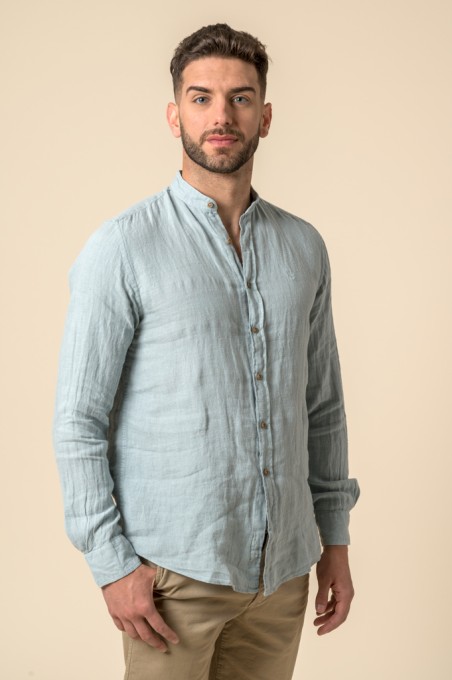 CHEMISE BLEU CLAIR NEUTRE EN LIN MAHO