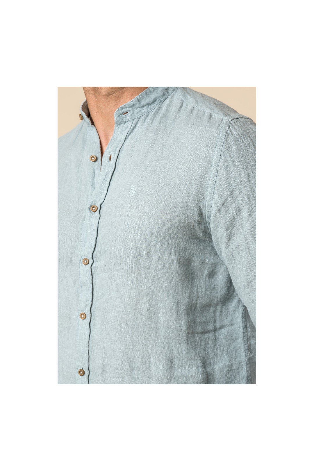 CAMISA MAHO LINO CELESTE NEUTRO
