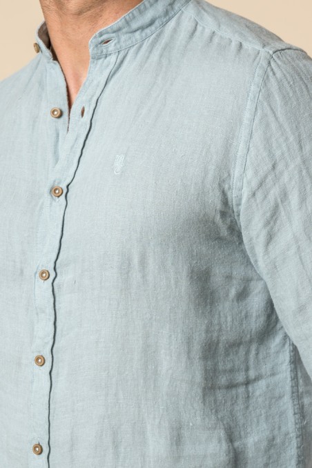 CAMISA MAHO LINO CELESTE NEUTRO