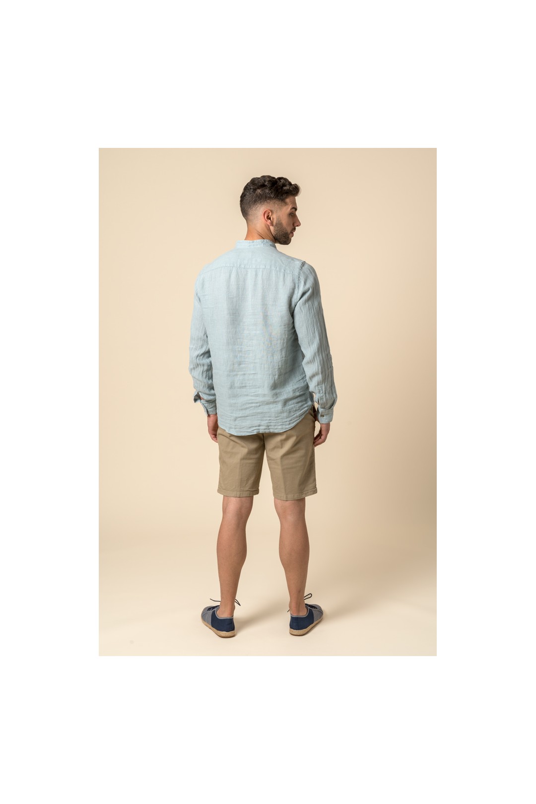 CAMISA MAHO LINO CELESTE NEUTRO