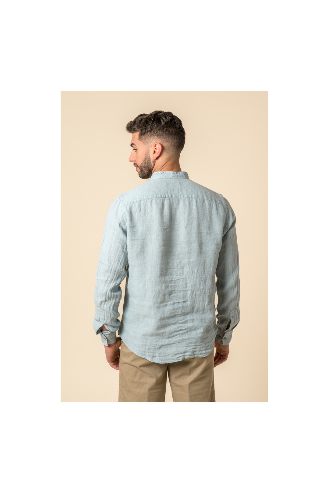 CAMISA MAHO LINO CELESTE NEUTRO