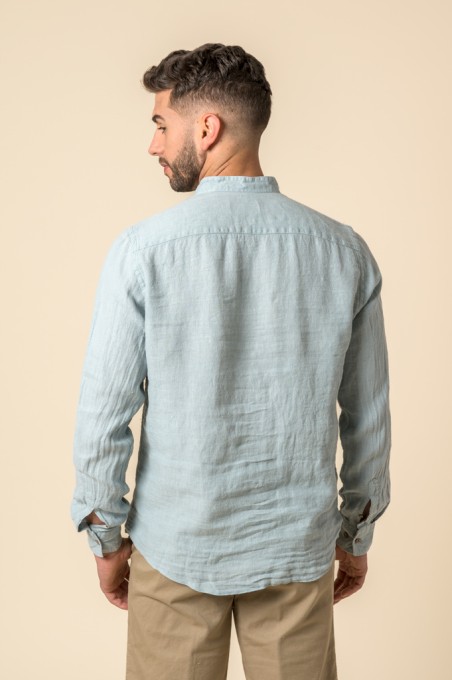 CAMISA MAHO LINO CELESTE NEUTRO