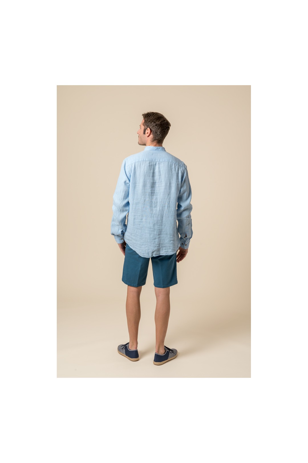 CAMISA MAHO LINO CELESTE