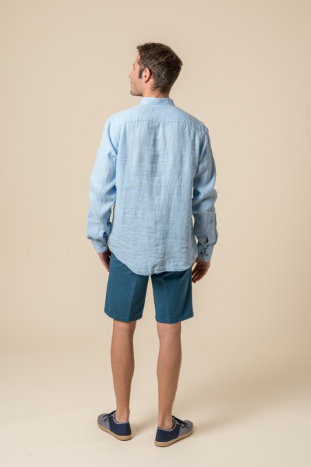CAMISA MAHO LINO CELESTE