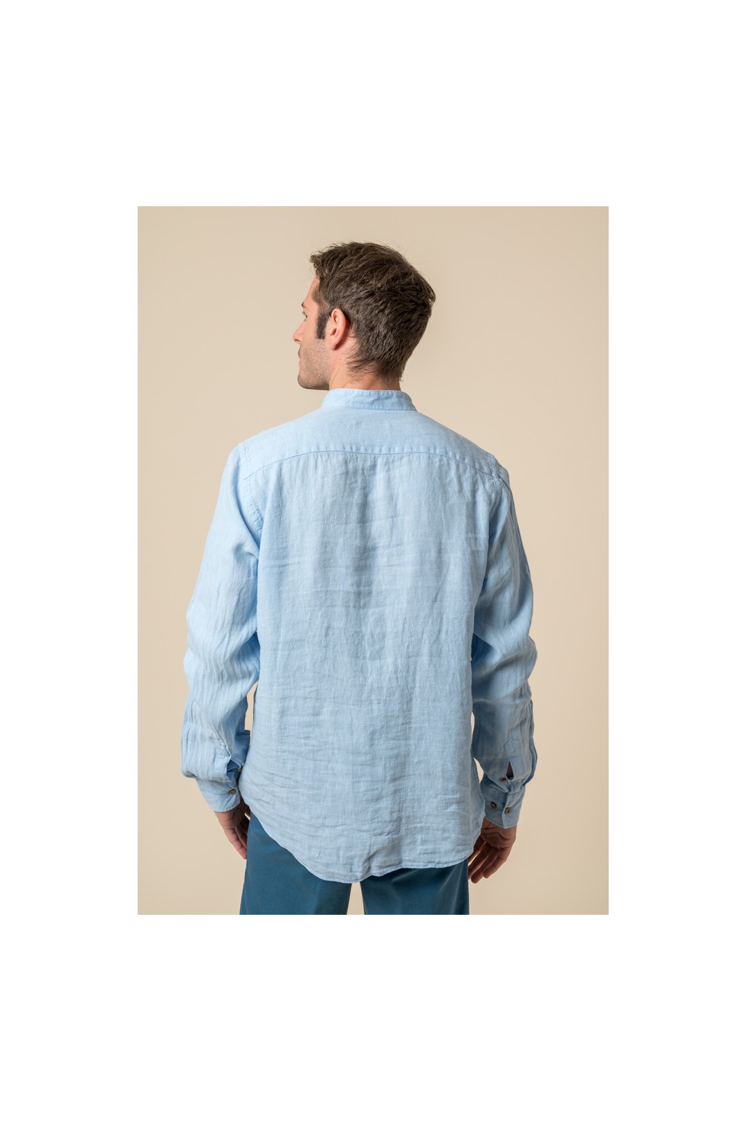 CAMISA MAHO LINO CELESTE