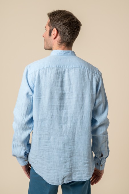 CAMISA MAHO LINO CELESTE