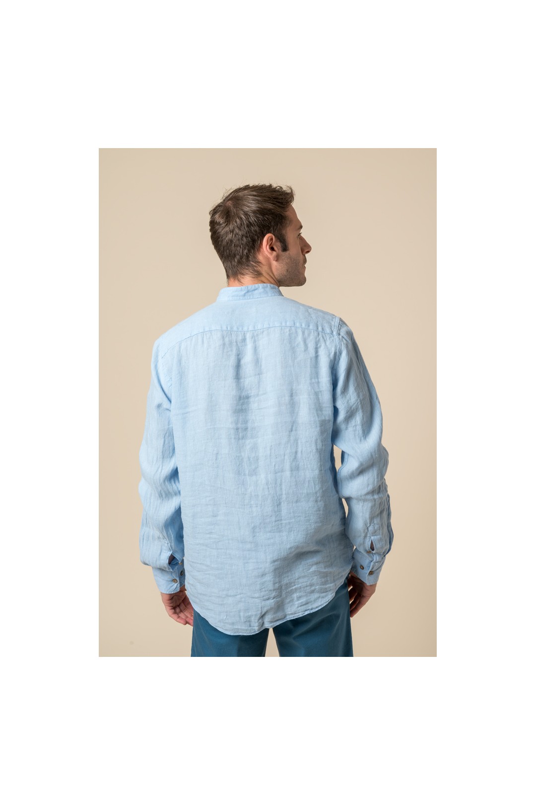 CAMISA MAHO LINO CELESTE