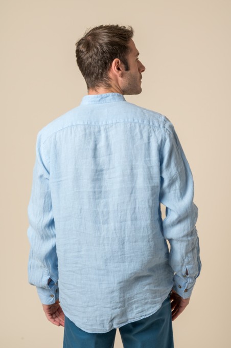 CAMISA MAHO LINO CELESTE
