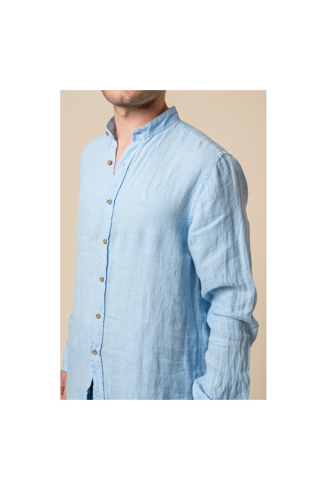 CAMISA MAHO LINO CELESTE