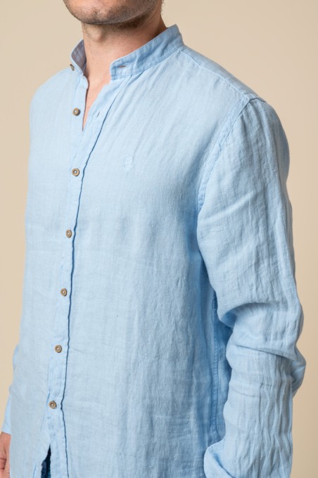 CAMISA MAHO LINO CELESTE