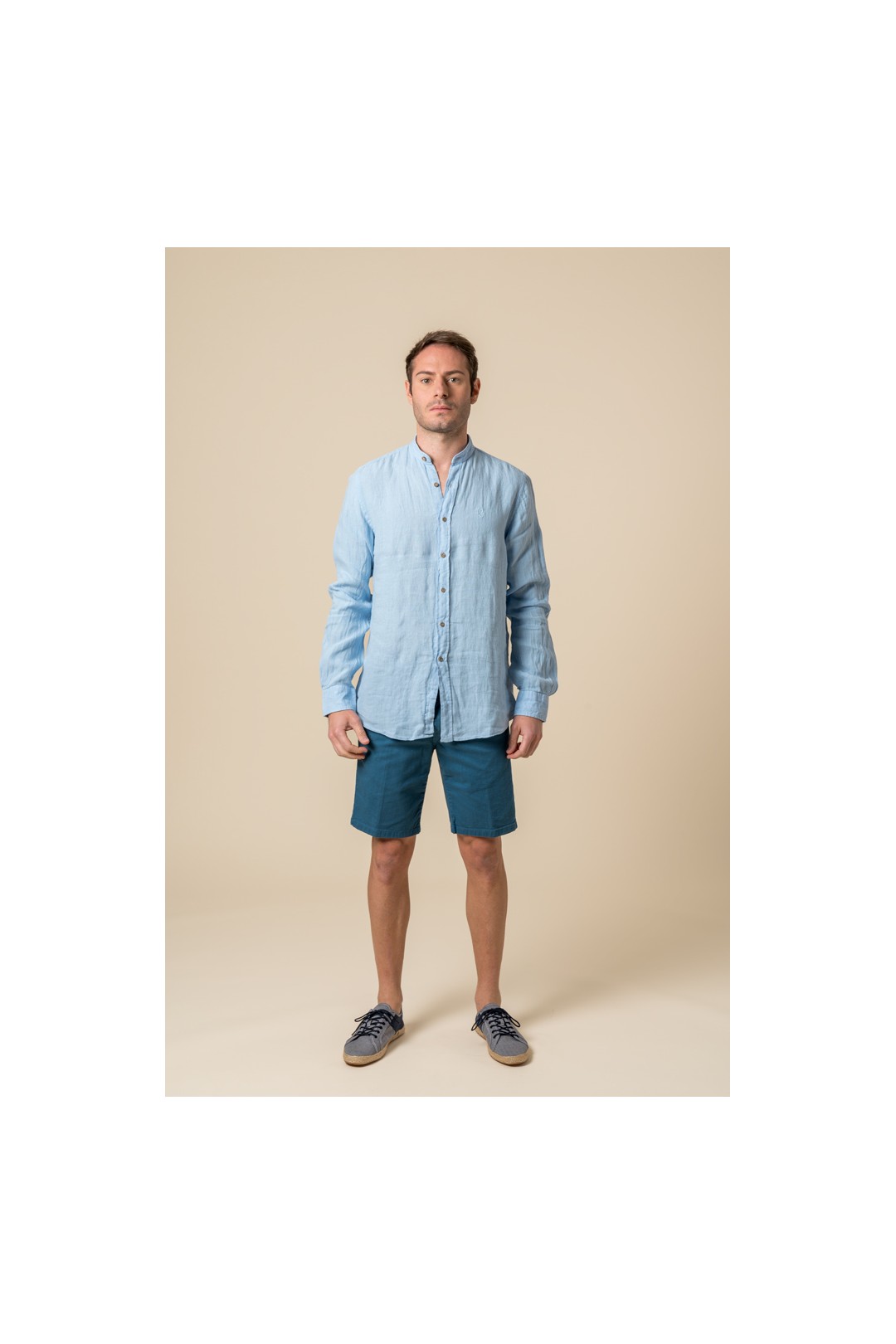 CAMISA MAHO LINO CELESTE