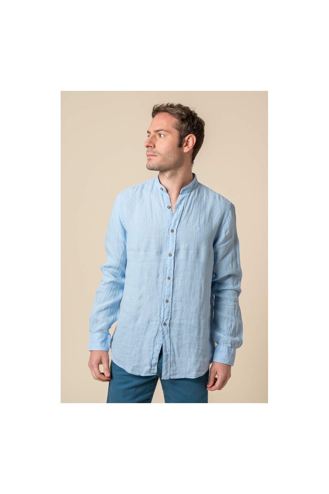 CAMISA MAHO LINO CELESTE