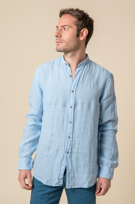 CAMISA MAHO LINO CELESTE
