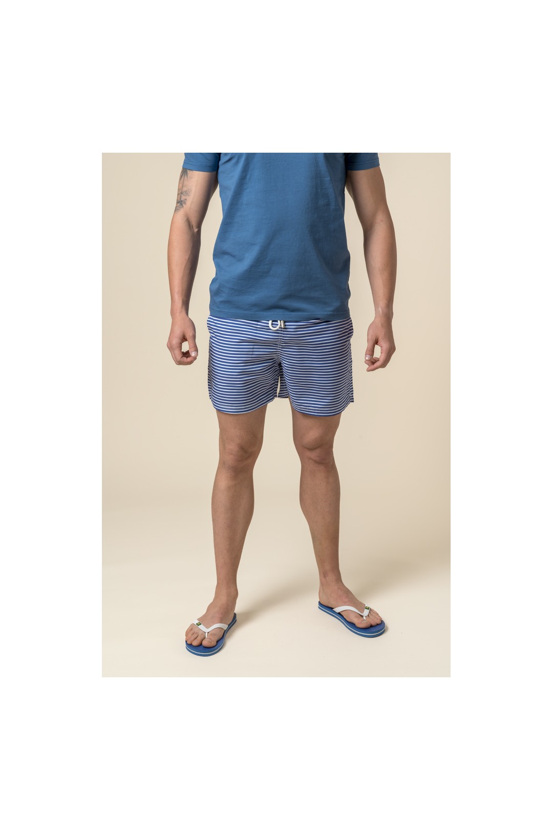 MAILLOT DE BAIN RAYÉ MARINE ET BLANC