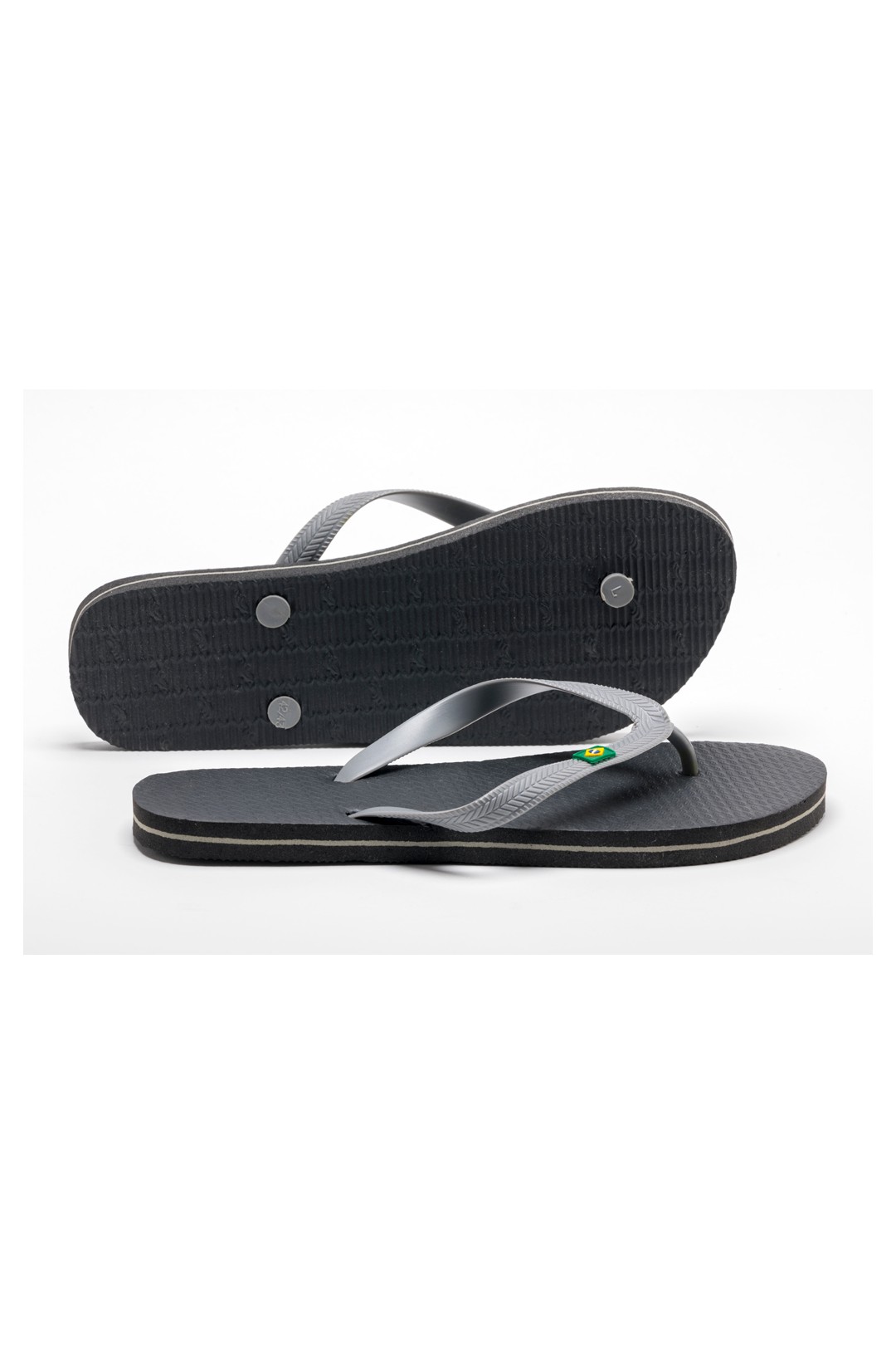 CHANCLA BRASIL NEGRA Y GRIS