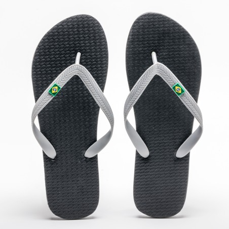 CHANCLA BRASIL NEGRA Y GRIS