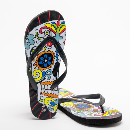 CHANCLA CALAVERA MULTICOLOR