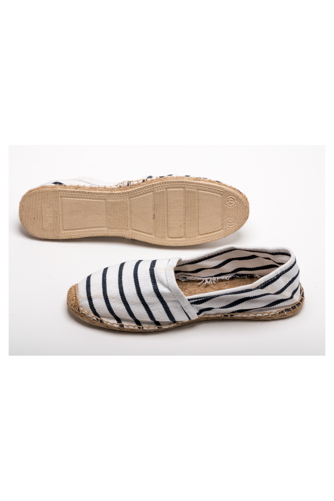 ESPADRILLE RAYÉE MARINE ET BLANCHE