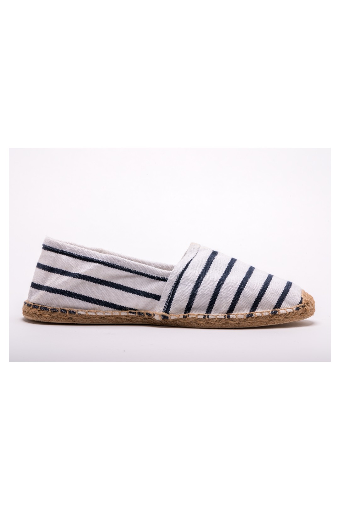 ESPADRILLE RAYÉE MARINE ET BLANCHE