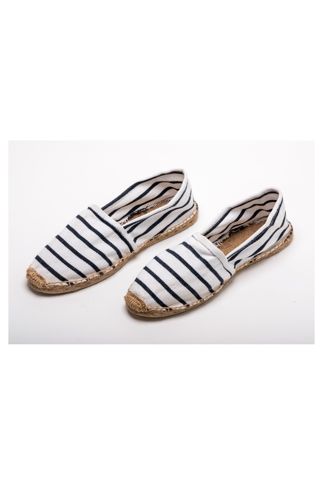 ESPADRILLE RAYÉE MARINE ET BLANCHE