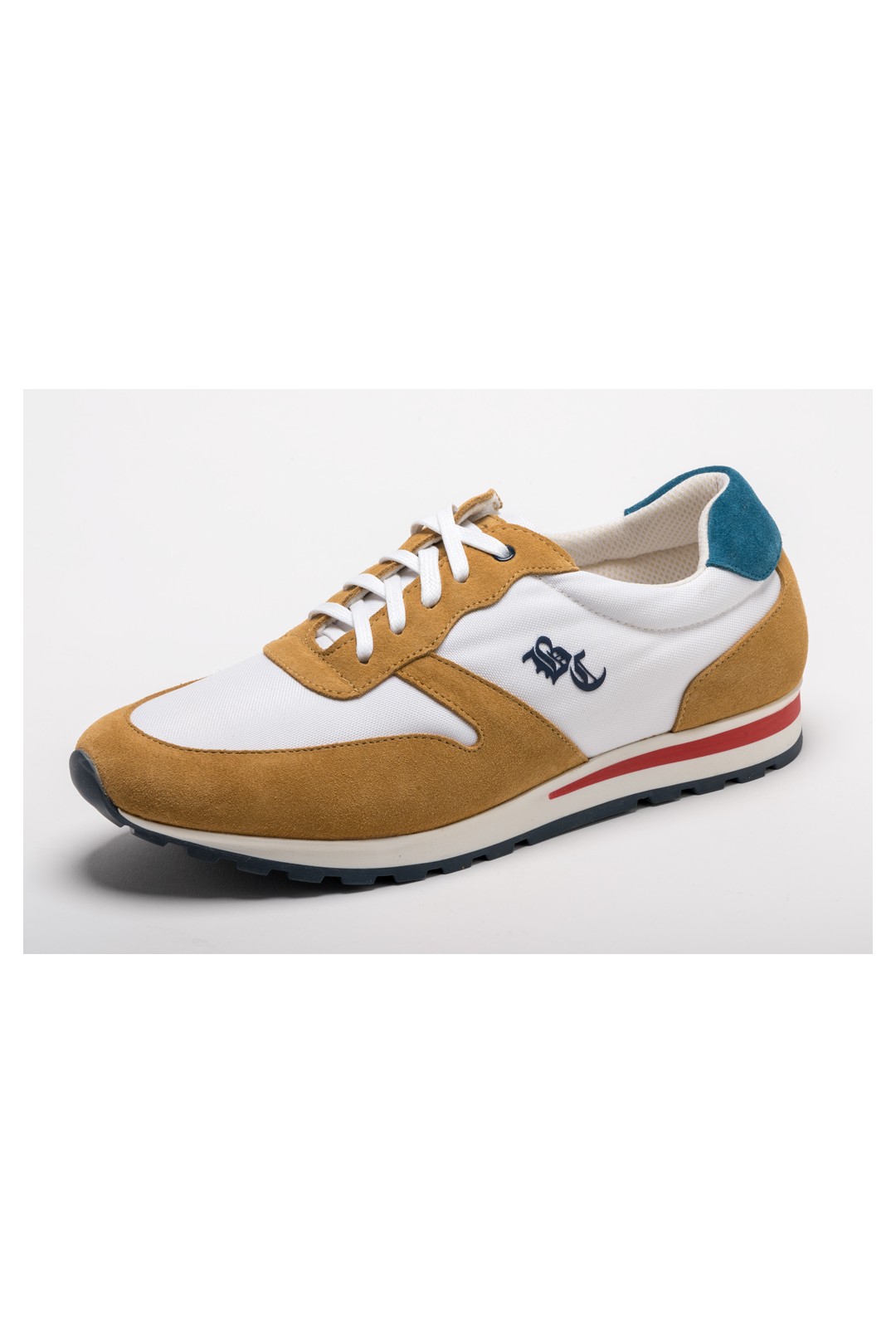 SNEAKER DEPORTIVA MOSTAZA Y AZUL