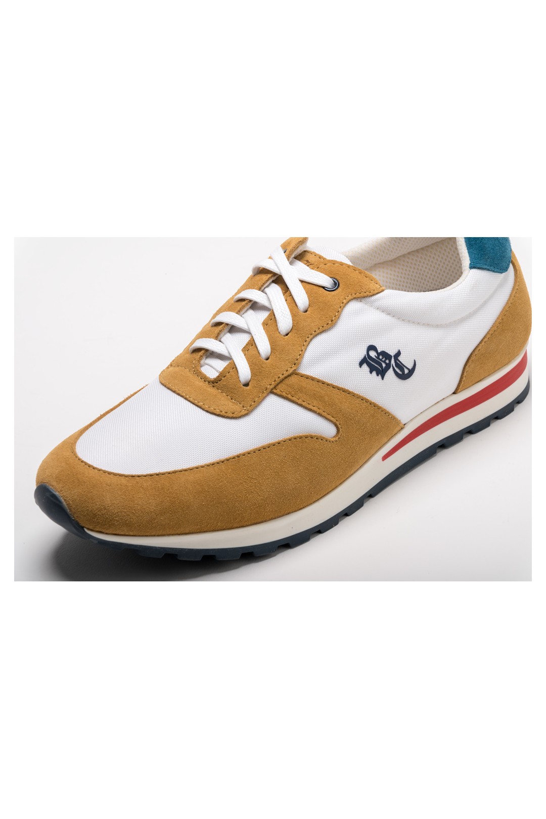 SNEAKER DEPORTIVA MOSTAZA Y AZUL