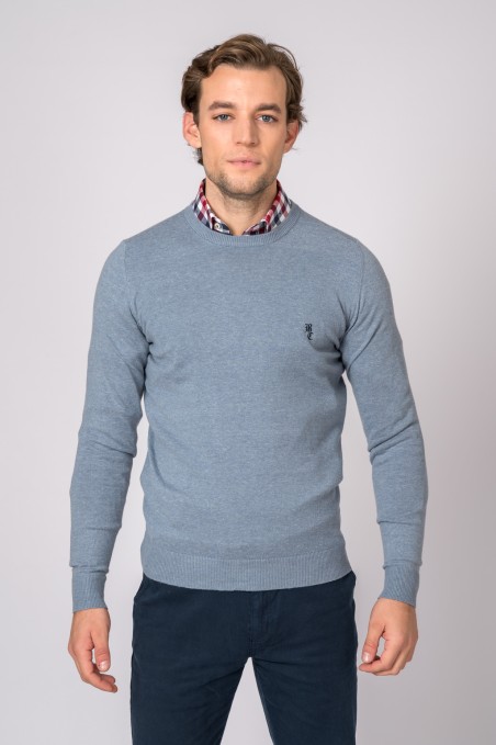 SUETER CUELLO REDONDO AZUL