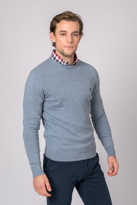 SUETER CUELLO REDONDO AZUL
