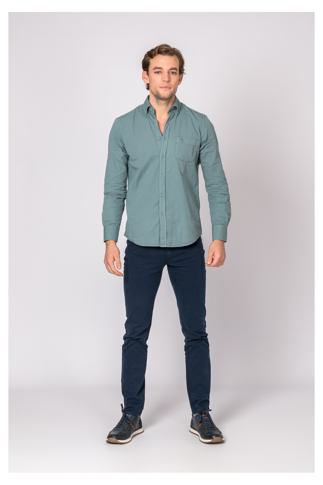 CAMISA SARGA AZUL GRISÁCEO
