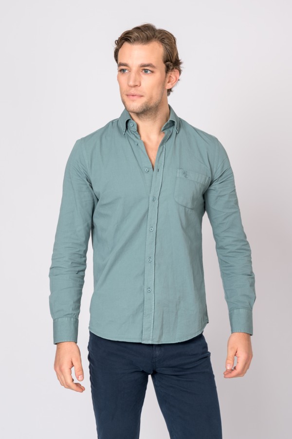 CAMISA SARGA AZUL GRISÁCEO