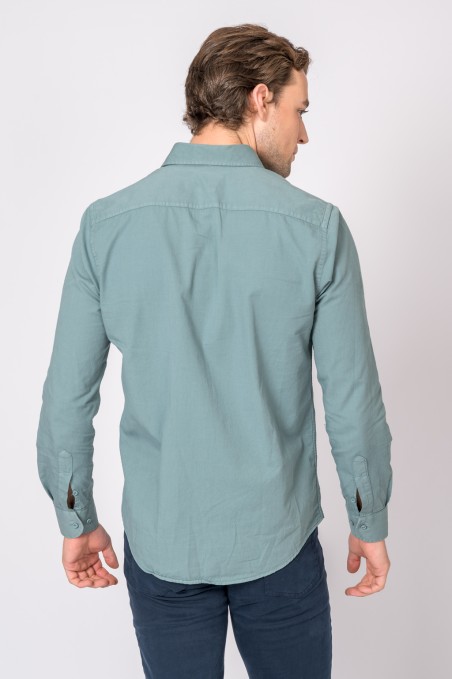 CHEMISE EN SERGÉ BLEU-GRIS