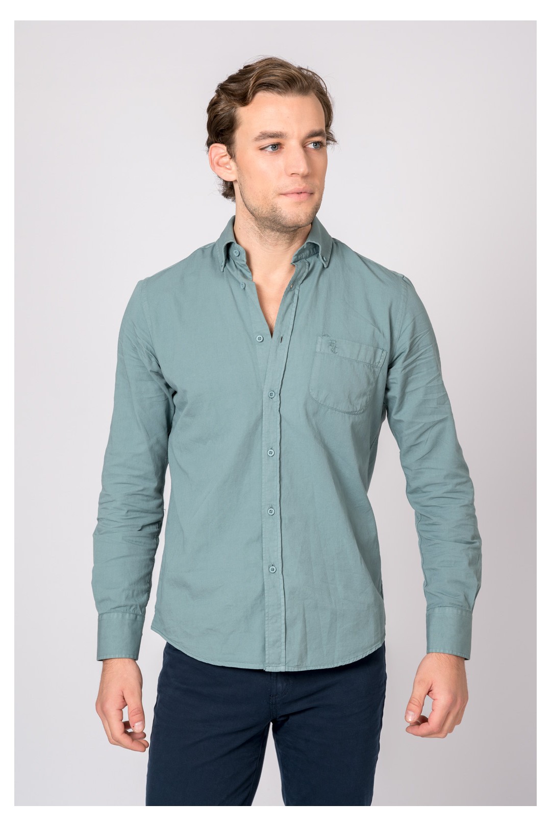 CAMISA SARGA AZUL GRISÁCEO