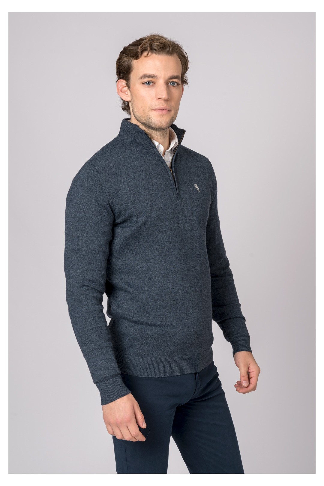 SUETER CUELLO CREMALLERA AZUL