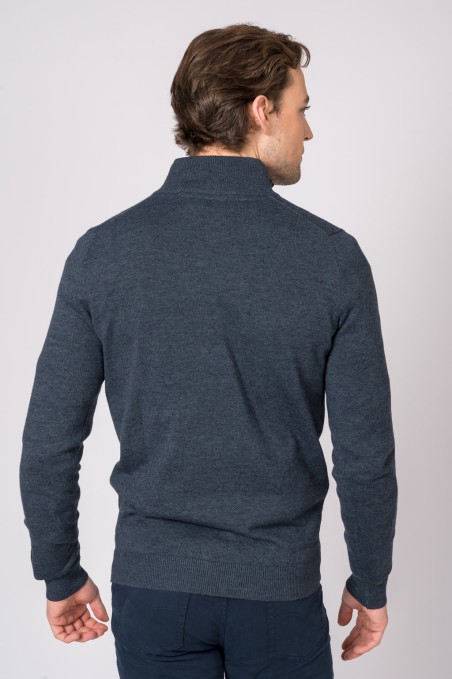 PULL BLEU À COL ZIPPÉ