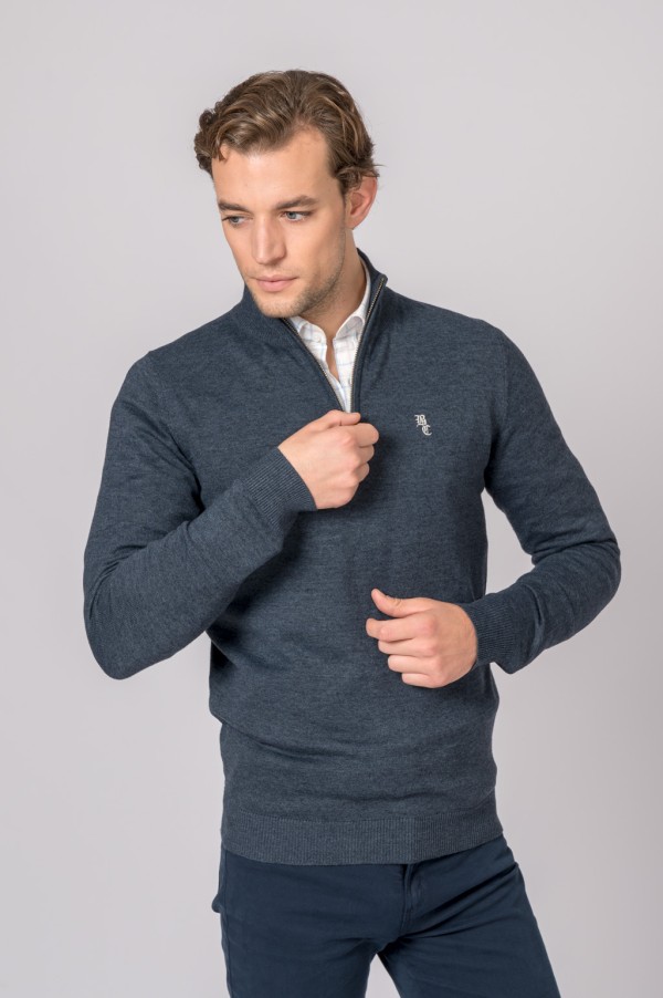 SUETER CUELLO CREMALLERA AZUL 2