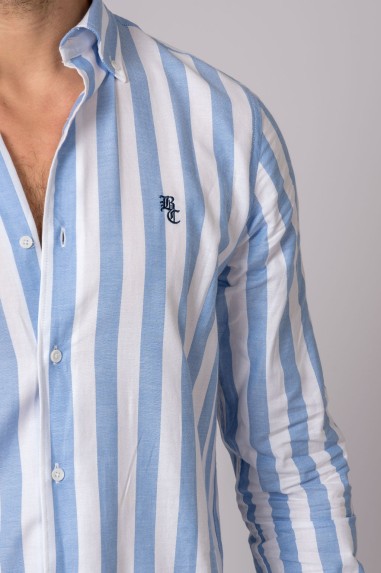 Camisa azul y blanca online