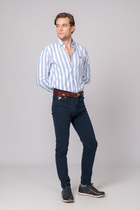 Pantalon 5 poches pour hommes Bleu marine