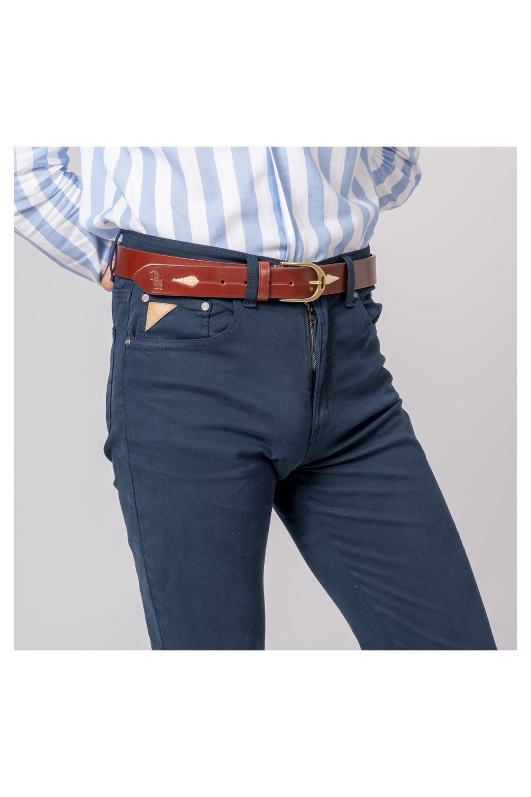 Pantalon 5 poches pour hommes Bleu marine