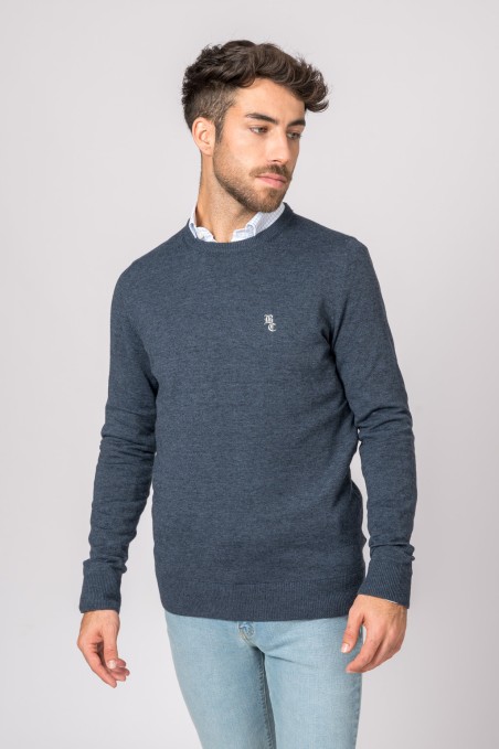 SUETER CUELLO REDONDO MARINO