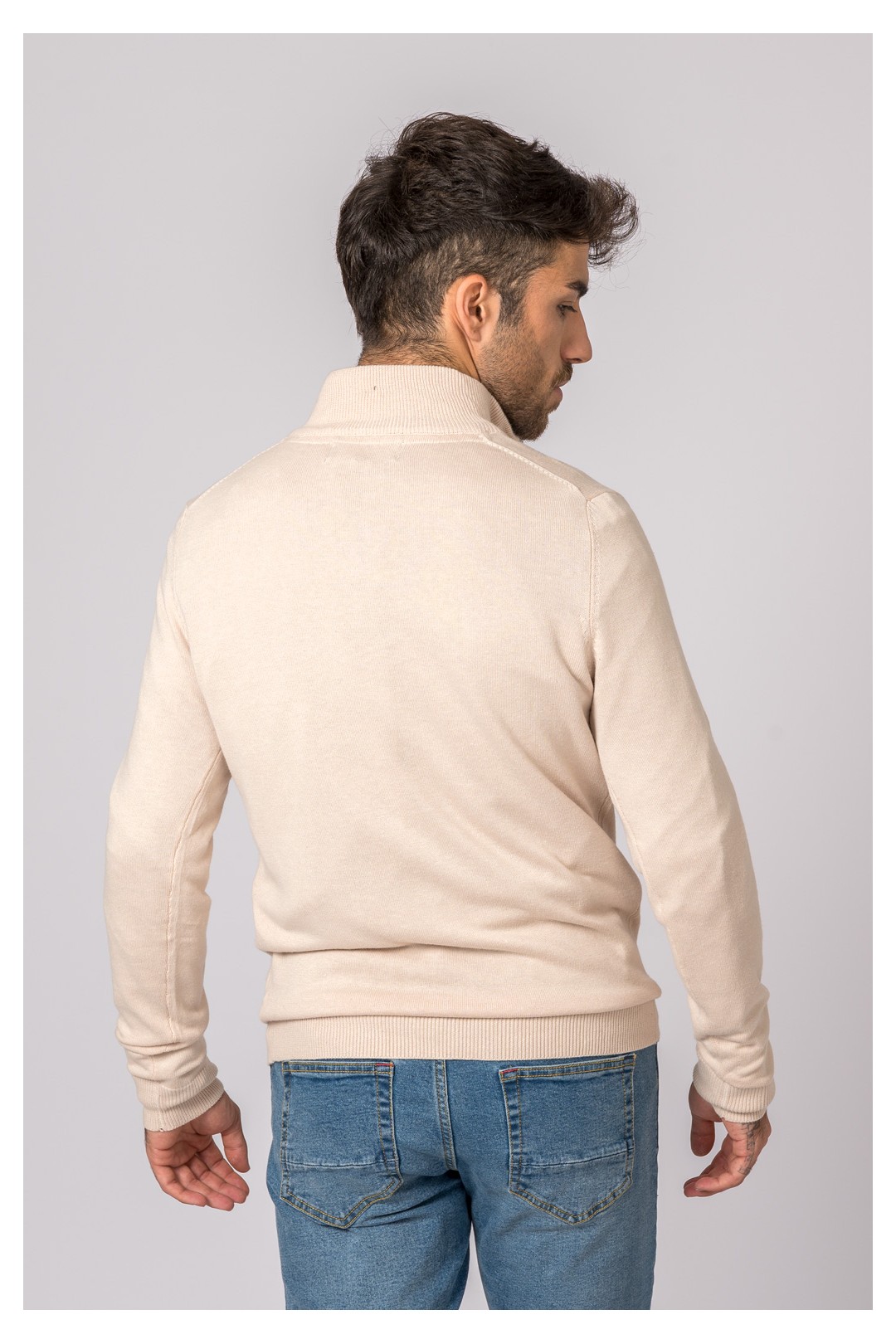 SUETER CUELLO CREMALLERA BEIGE