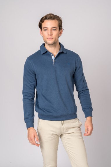 POLO MANGA LARGA AZULÓN